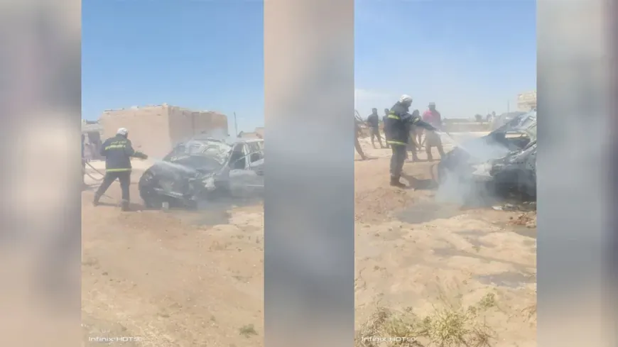 Fire broke out in car in Hasaka extinguished