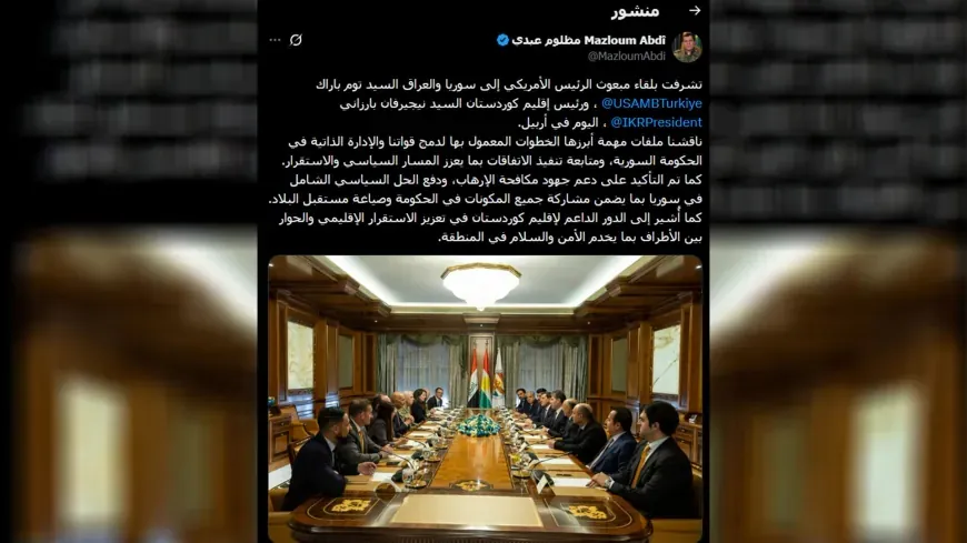 Mazloum Abdi reveals details of meeting with Nechirvan Barzani, Tom Barrack