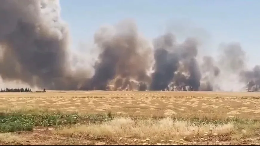 Fire broke out in agricultural lands south of Tirbespiyê