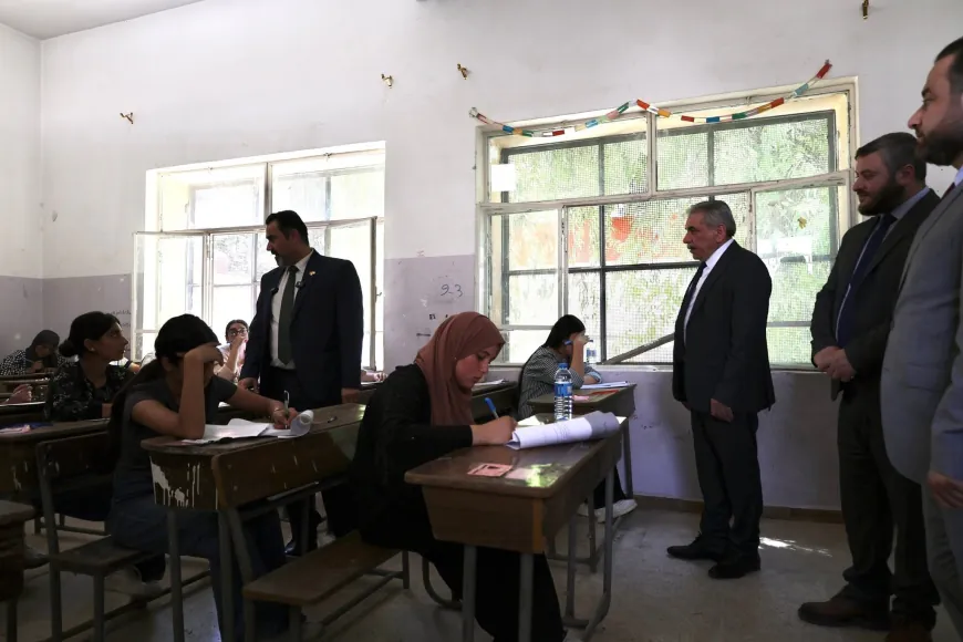 Minister of Education, Governor of Hasakah inspect examination centers in Qamishlo