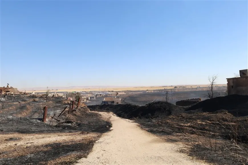 Fires cause heavy damage in Al-Tawila village near Tal Tamr
