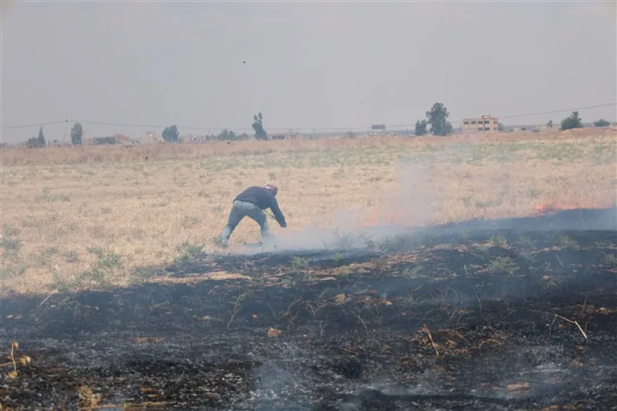 Fire engulfs agricultural lands, halts traffic on Tal Tamr–Hasakah road