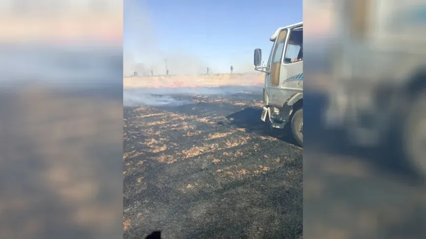 Fire extinguished in wheat crop in Al-Darbasiyah countryside