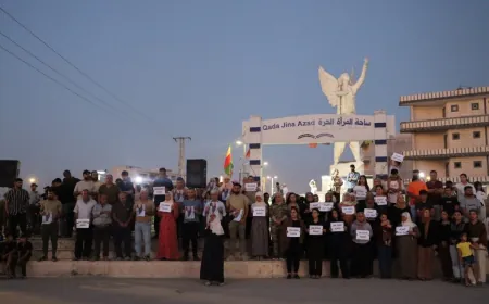 Residents of Kobani rally over violations in Tal Hasel, Tal Aran