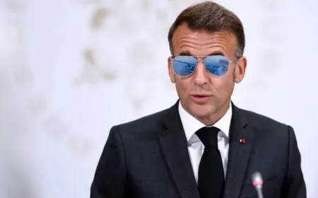 French President Emmanuel Macron arrives in Syria