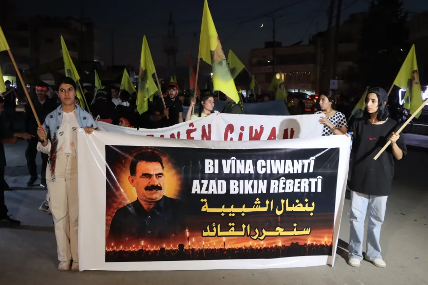 Torchlight rally in Qamishlo calls for leader Ocalan's Physical Freedom
