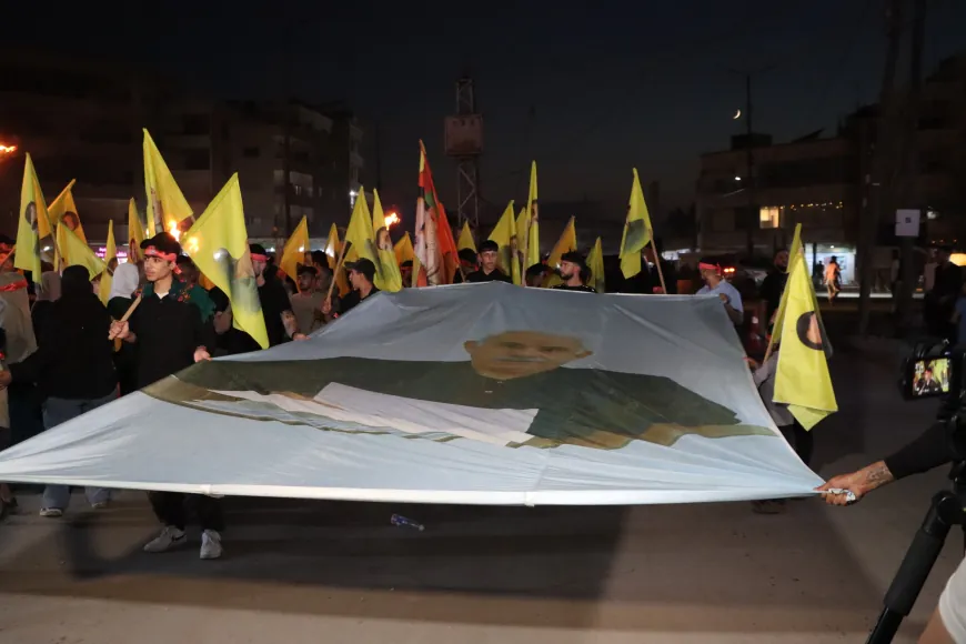 Torchlight rally in Qamishlo calls for leader Ocalan's Physical Freedom