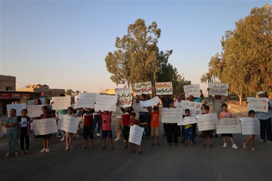 Tel Tamr residents protest rising prices and living costs