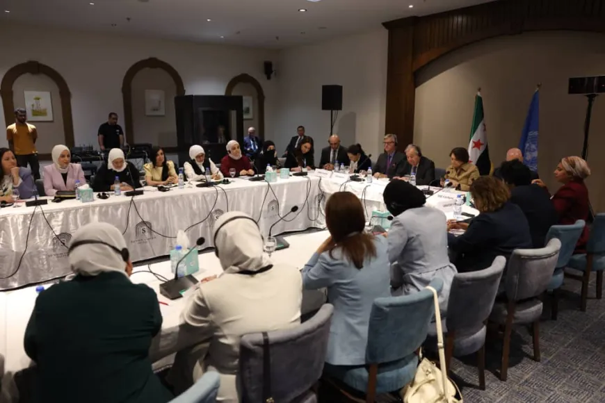 UN Secretary-General meets representatives of 18 Syrian women's organisations in Damascus