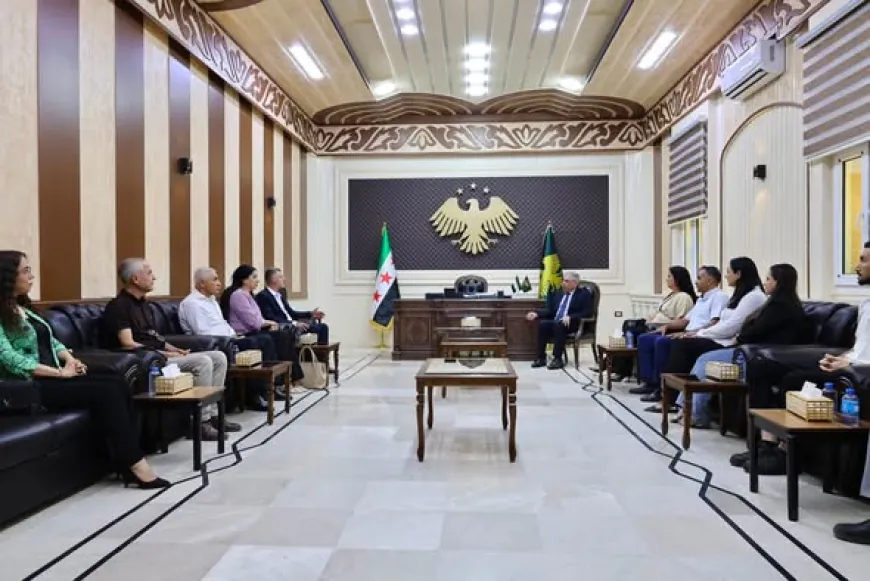 Hasakah Governor receives delegation from Syriac Social Cultural Institution