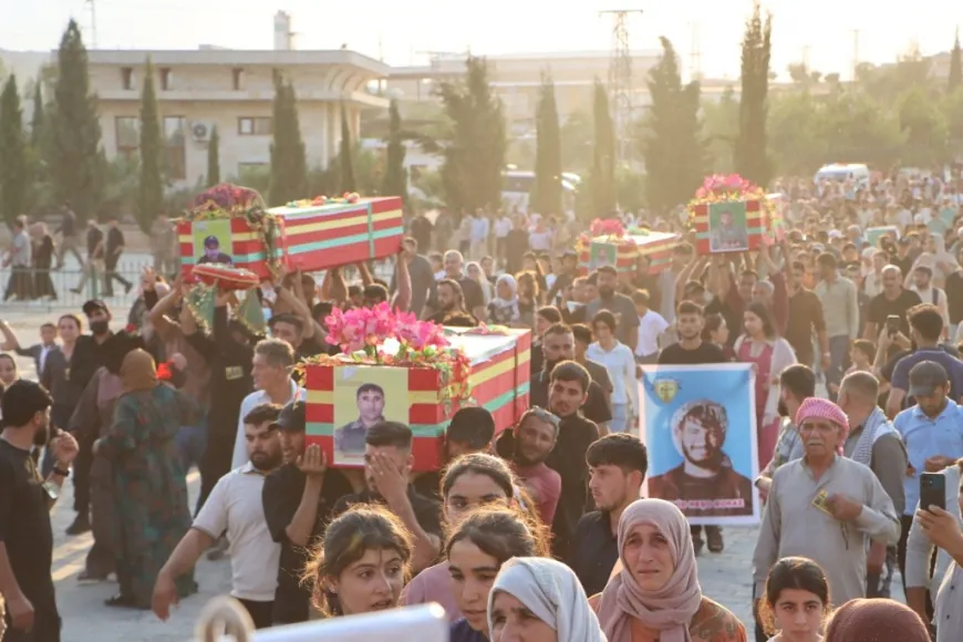 Eight SDF fighters laid to rest in Kobani