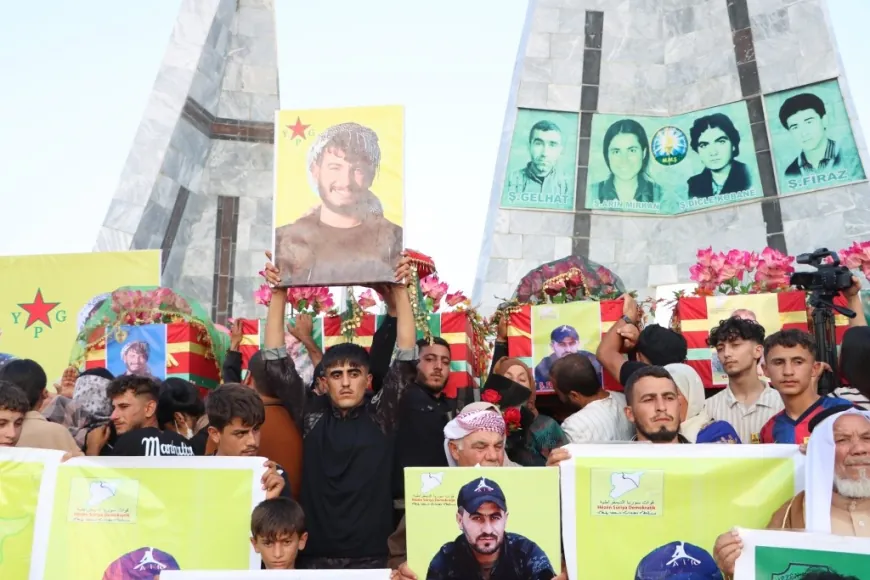 Eight SDF fighters laid to rest in Kobani