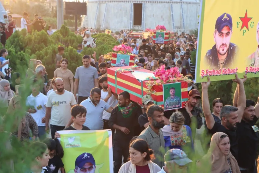 Eight SDF fighters laid to rest in Kobani
