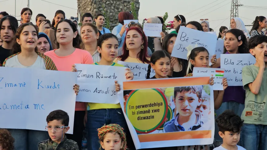 Protests in Hasakah, Qamishlo reject reduction in Kurdish Language classes
