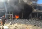 1 killed, 5 injured in explosion, fire at 2 shops in central Nawa