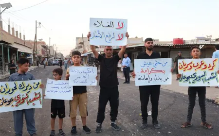 Residents of Tal Tamr hold sit-in in protest against fuel price soars