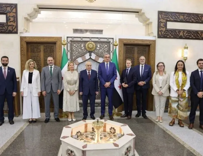 Syrian Parliament Speaker meets French Senate delegation