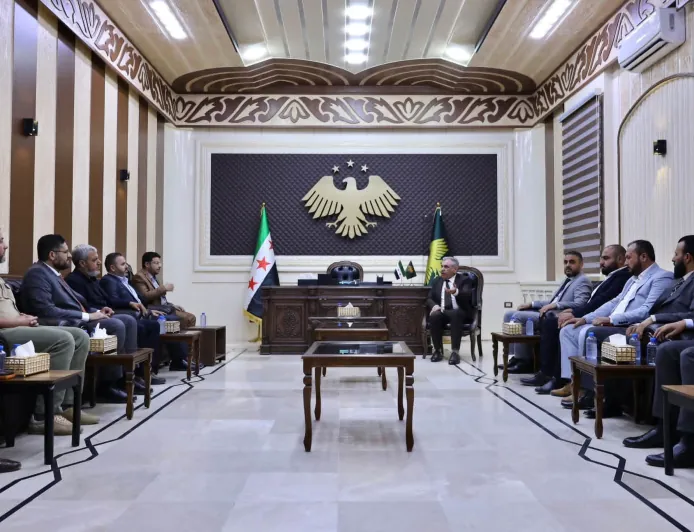 Meeting between Governor of Hasakah some district, subdistrict directors in Jazi...