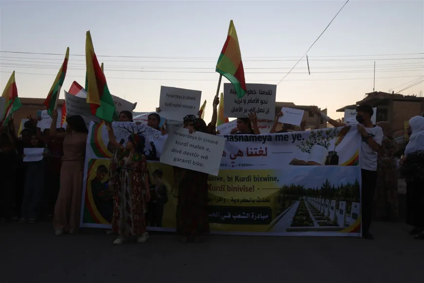 Hasakah residents and students demand right to education in Kurdish