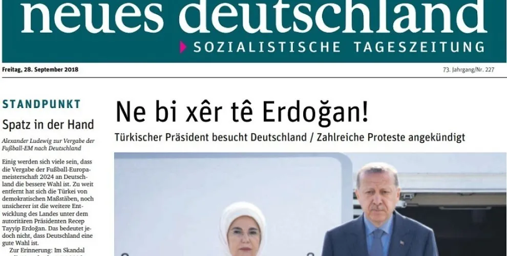 Periódicos alemanes escriben en kurdo... "Erdogan no es bienvenido"