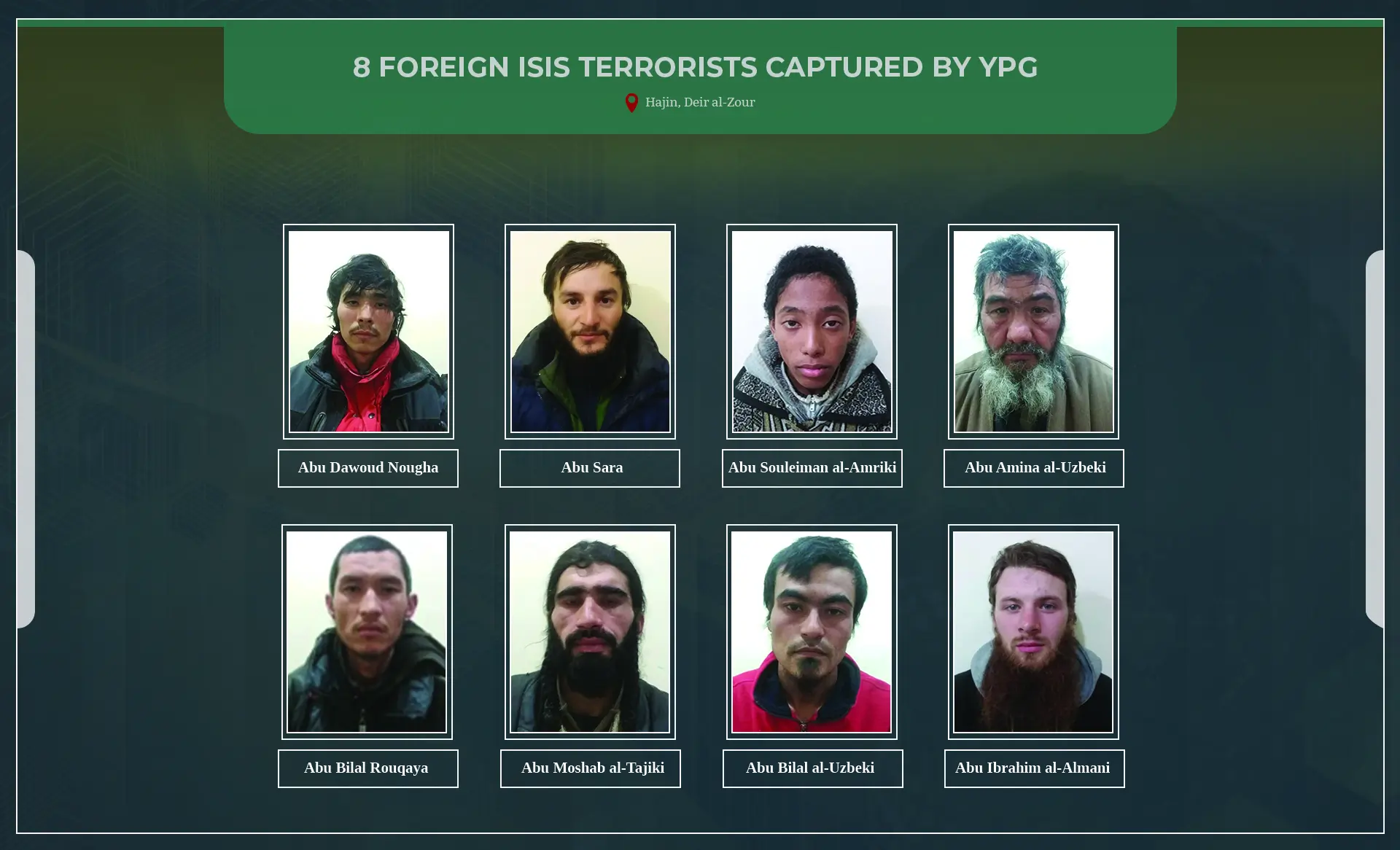YPG arrestó a 8 mercenarios extranjeros en la campiña de Deir ez-Zor