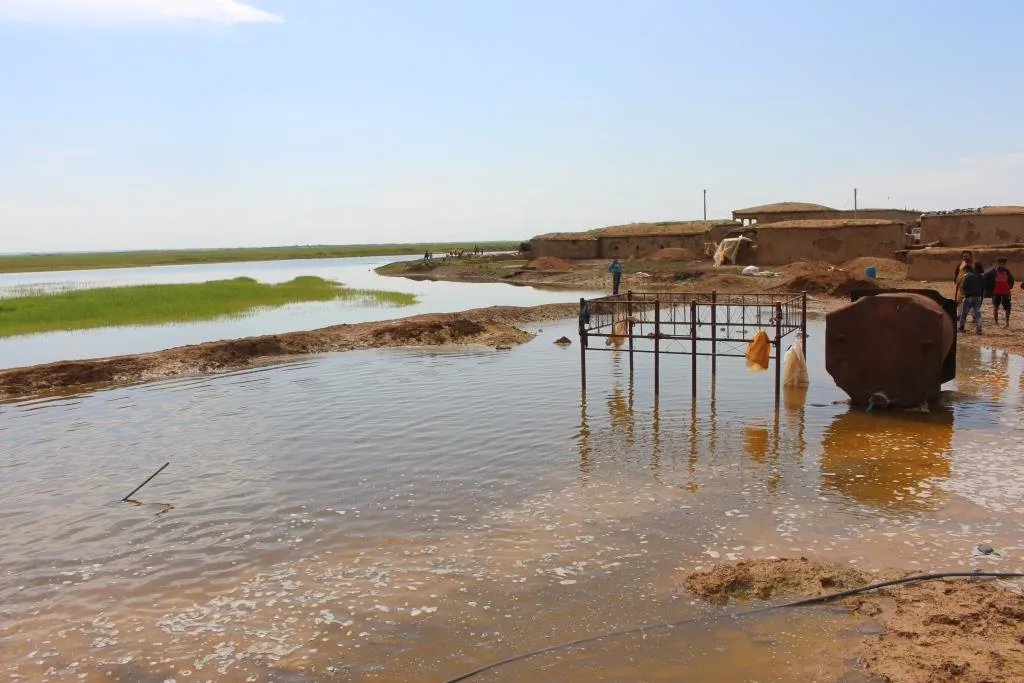 Aguas de la inundación rodearon 4 aldeas en Tel Hamis