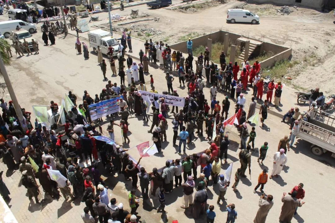 Pueblo de Hajin protestó por las violaciones de ocupación turca en Afrin