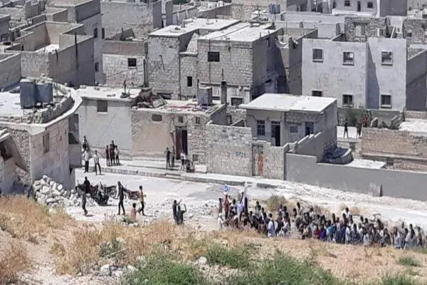 Demostración en la ciudad de al-Bab contra las prácticas de ocupación turcas