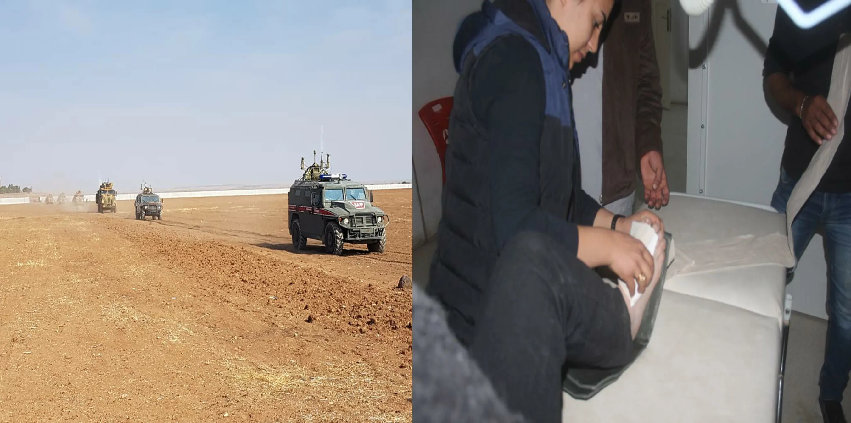 Patrulla conjunta ruso-turca corre al este de Kobani y vehículos blindados atropellan pie de una joven