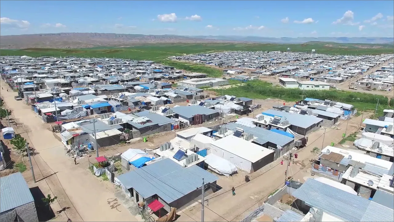 Cuarentena impuesta en un de campo de refugiados de Rojava en Hewler
