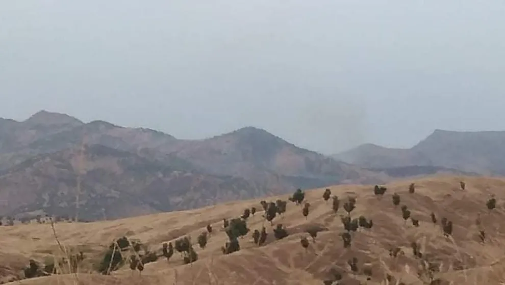 Bombardeo turco en aldeas de Bradost