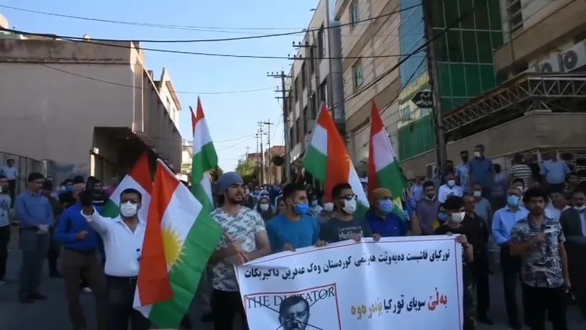 El pueblo de Suleimaniyah se manifiesta contra la ocupación turca y exige su salida de Kurdistán