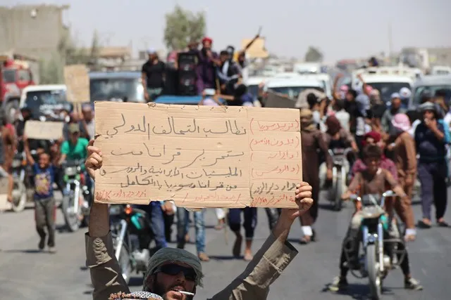 Manifestación en Deir ez-Zor contra el régimen sirio, Irán y Rusia