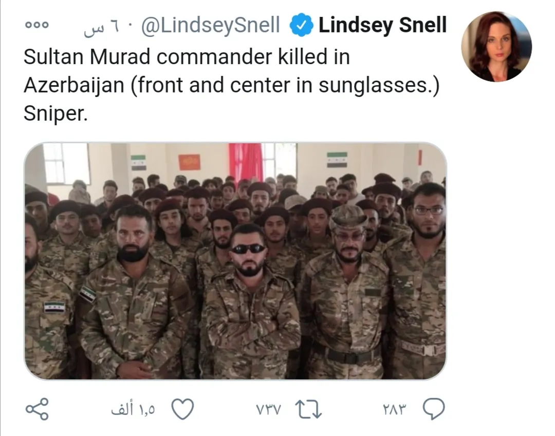 Periodista estadounidense: líder de los mercenarios del sultán Murad asesinados en las batallas de Karabaj