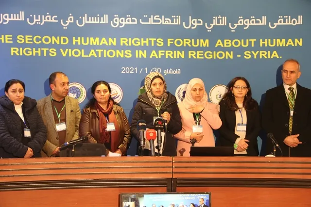 Declaración final sobre los crímenes de ocupación turca en Afrin en el Segundo Foro de Derechos Humanos