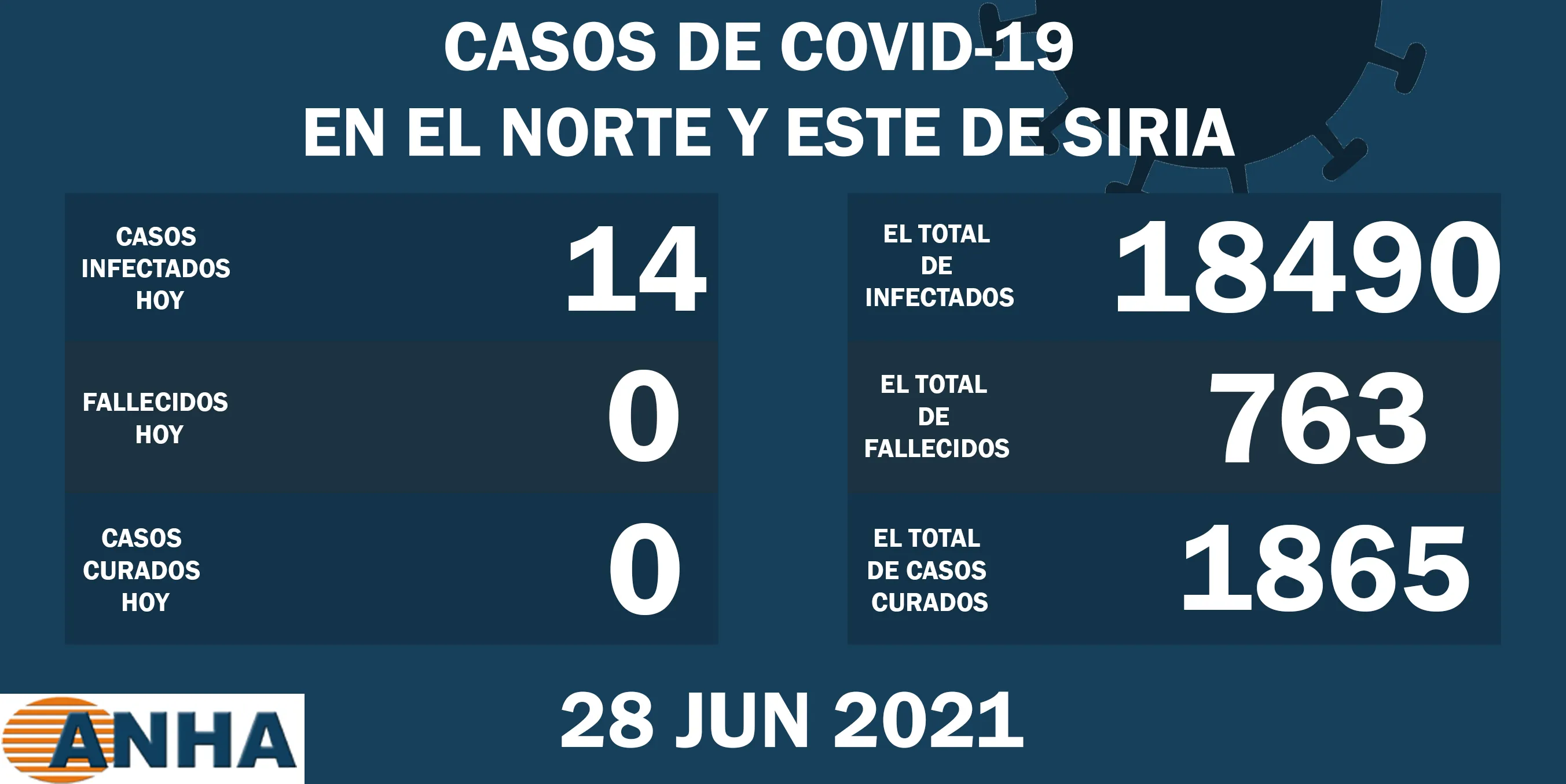 Registran 14 nuevos casos de coronavirus en el norte y este de Siria