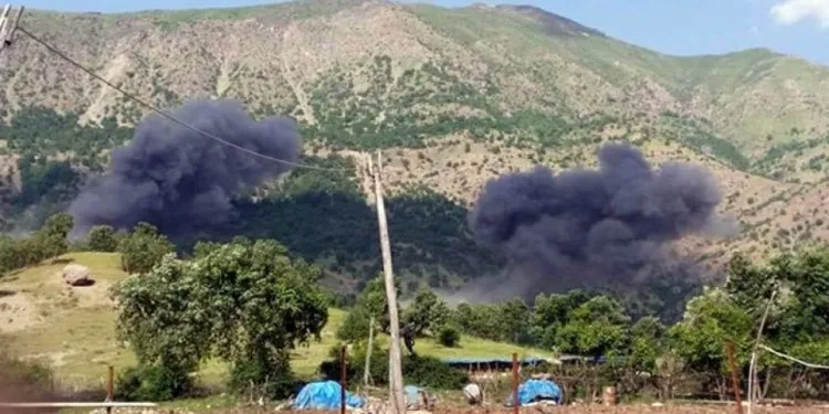 La ocupación turca bombardea las aldeas de Bradost en Başûr durante dos horas sin parar