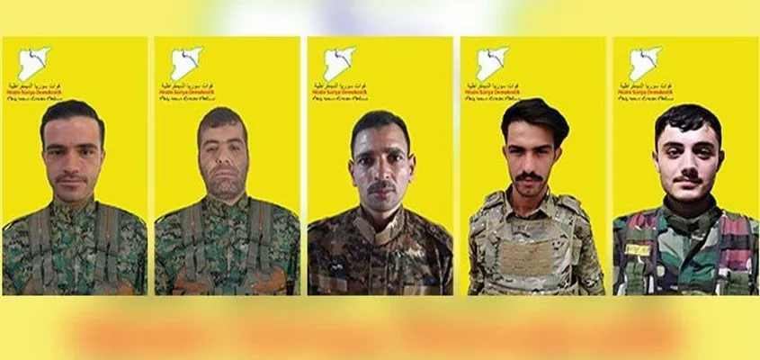 SDF revela el registro de 5 de sus combatientes que fueron martirizados contra las células de ISIS