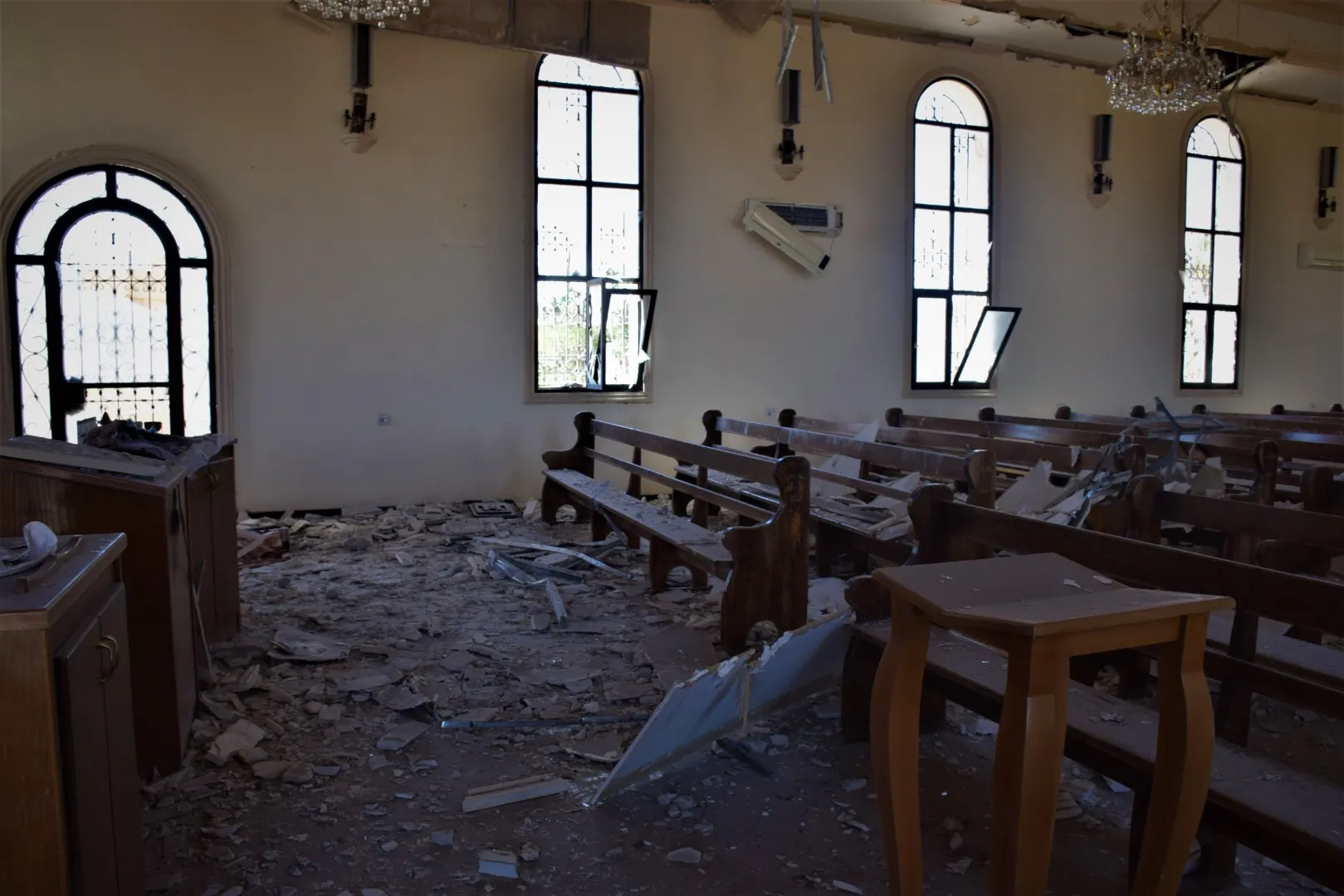 ​​​​​​​El bombardeo de la ocupación turca convierte en escombros la iglesia de Mar Sawa al-Hakim