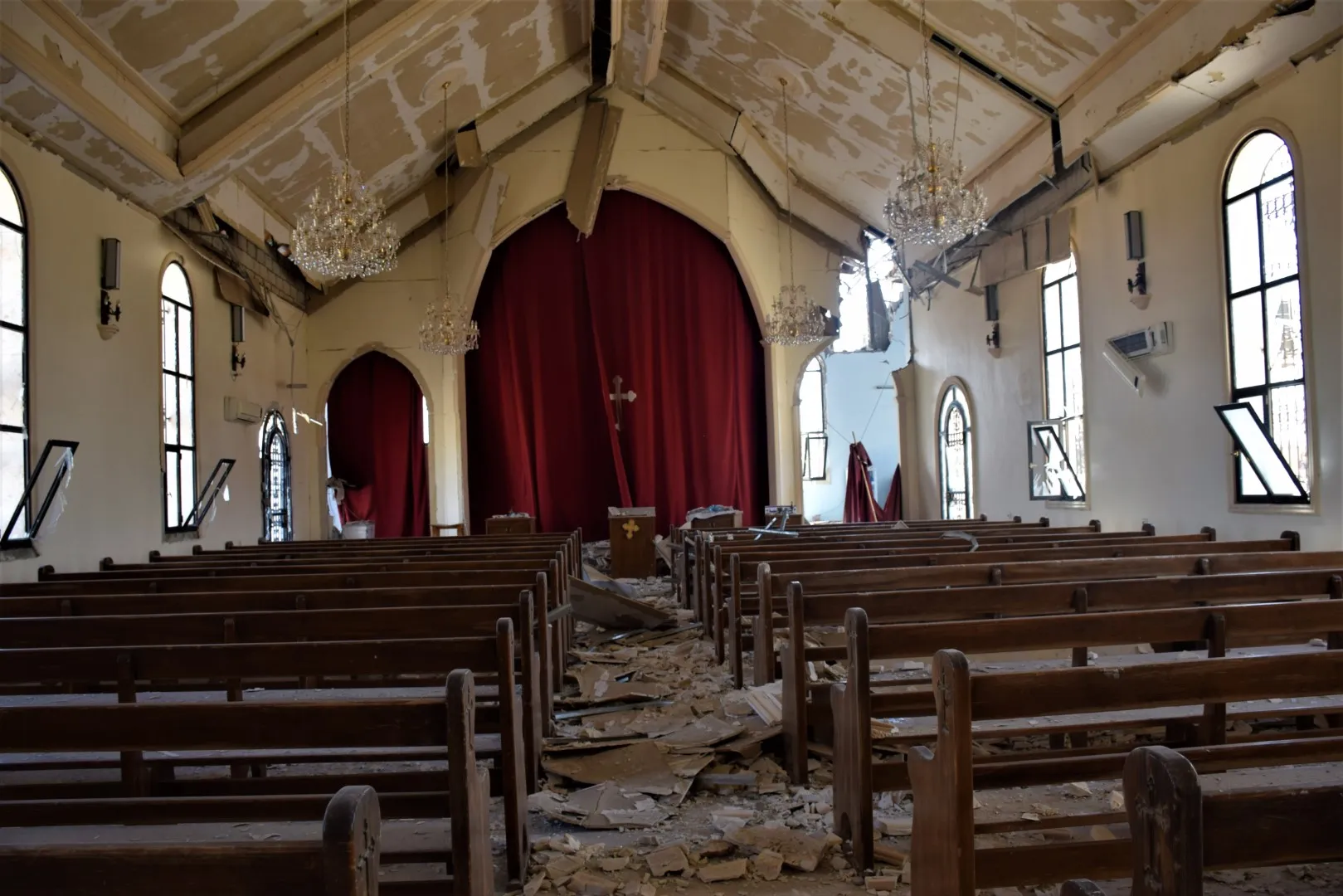 ​​​​​​​El bombardeo de la ocupación turca convierte en escombros la iglesia de Mar Sawa al-Hakim