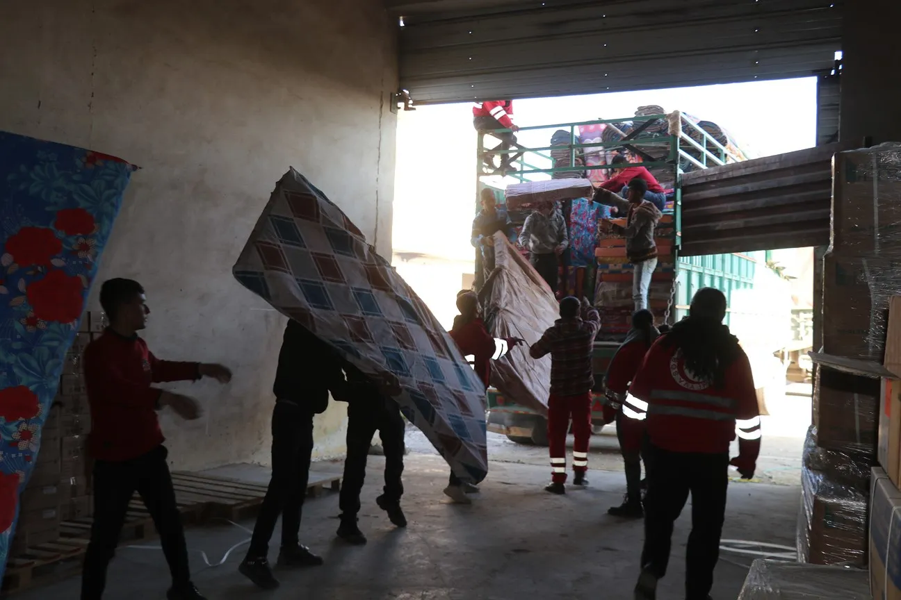 El convoy de ayuda de KRC entra en el cantón de Shahba