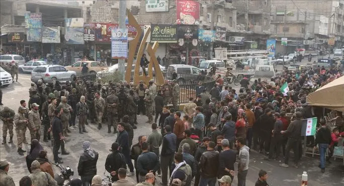 Protestas en la ciudad ocupada de Bab