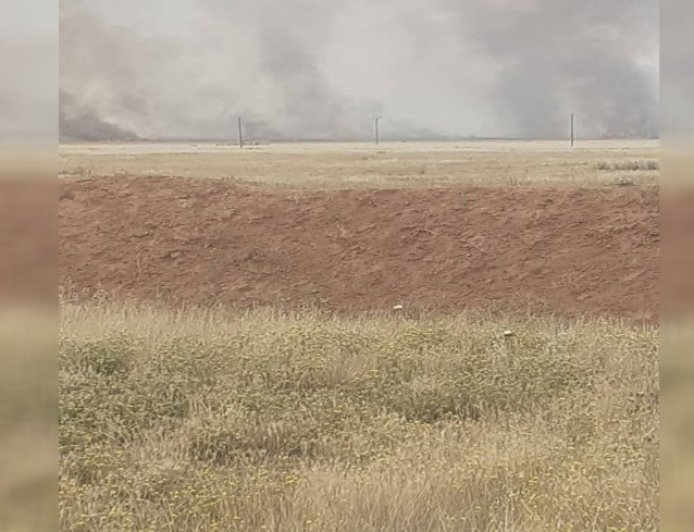 Los mercenarios de la ocupación turca queman tierras agrícolas