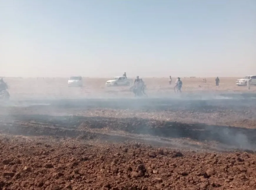 160 acres de campos agrícolas quemados en Til Koçer