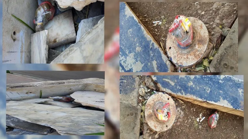 Minas colocadas en zona de protesta