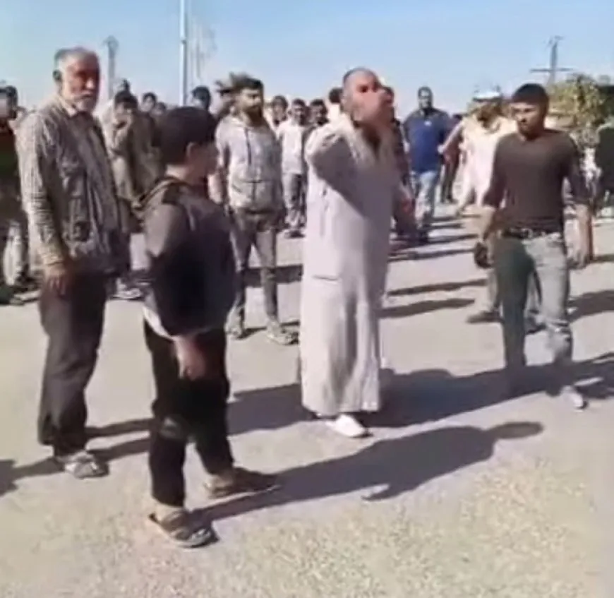 Protesta contra la ocupación turca en el Tal Abyad ocupado