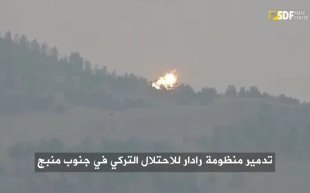 Imágenes de vídeo de la destrucción del radar de la ocupación turca en Manbij