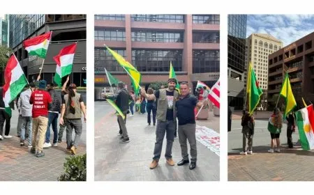 La comunidad kurda en California protesta contra los ataques turcos