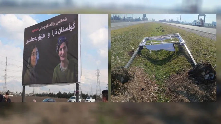 La destrucción de la placa conmemorativa de las periodistas Gulestan y Hiro en el Kurdistán del Sur provoca indignación