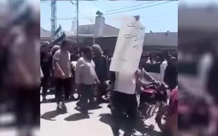 Manifestaciones en la ocupación de Tal Abyei y Suluk contra la ocupación turca y sus políticas